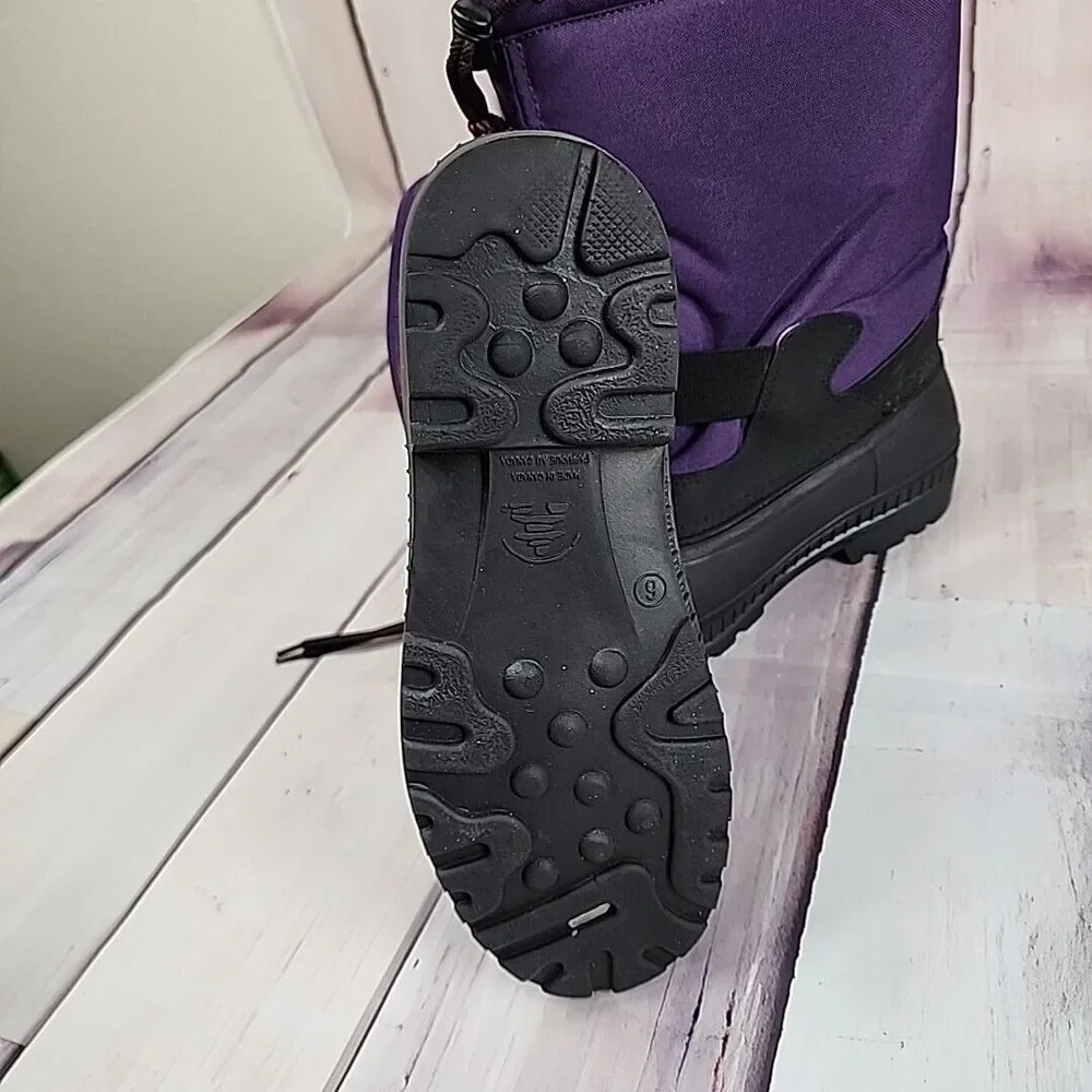 Kamik Womens 6 Purple Black Boots Cold‎ Weather Winter Snow Waterproof Lined